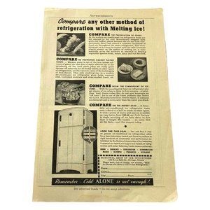 Ice Box 1938 Vintage Print Ad Natl Assoc of Ice Industries Choosing a Fridge